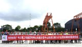 公路工程集团南沙至中山高速公路TJ07合同段最后一榀预制箱梁顺利浇筑